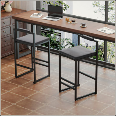 Mercer41 Upholstered Velvet Bar Stools Set Of 2 Modern Kitchen Counter Height Barstools Indoor Dining Chairs