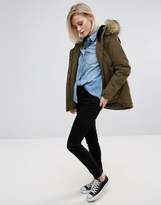 Thumbnail for your product : Pepe Jeans Olympia Faux Fur Trim Parka Coat