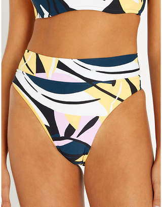 Seafolly Abstract print high-rise bikini bottoms