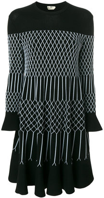 Fendi net pattern knitted dress