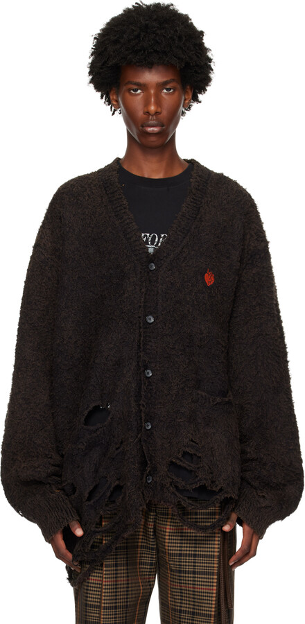 doublet ZIP UP YARN CARDIGAN BLACK Doublet Black Zombie