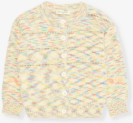 The Bonnie Mob Rainbow Meteor Space Dye Round-Neck Cotton Knitted Cardigan 2-3 Years 2-3 Years