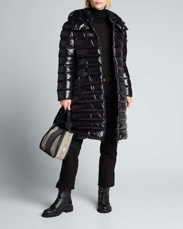 black shiny puffer coat