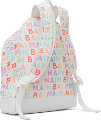 Balmain Kids Multicolor Logo Backpack