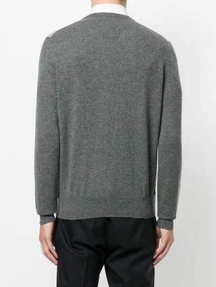 Ballantyne V-neck Argyle sweater