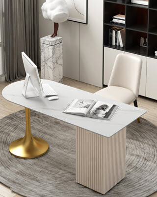 Simple Modern Rock Slab Home Office Desk