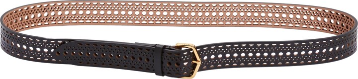 Rocai Made In Spain Square Buckle Laser Cut Leather Belt - ShopStyle