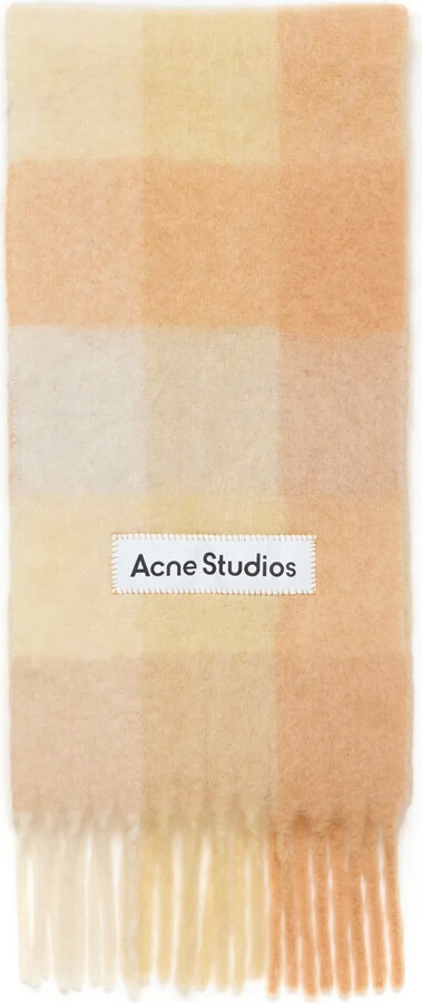Acne Studios Logo-Appliqué Checked Scarf