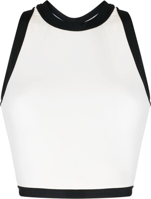 Chanel White Ribbed Logo Tank Top - ShopperBoard