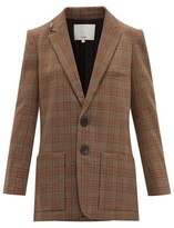 Thumbnail for your product : Tibi James Single-breasted Checked Blazer - Brown