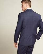 Thumbnail for your product : Express Slim Navy And Burgundy Plaid Wool Blend Suit Jacket