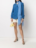 Thumbnail for your product : Alberta Ferretti Double-Breasted Goat Skin Jacket