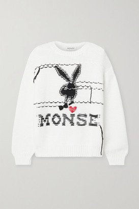 Monse + Playboy Embellished Intarsia Wool Sweater - Ivory