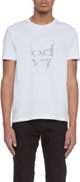 Thumbnail for your product : Alexander McQueen Vein Skull Cotton Tee in White & Black