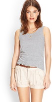 Thumbnail for your product : Forever 21 Cotton & Linen Pleated Shorts