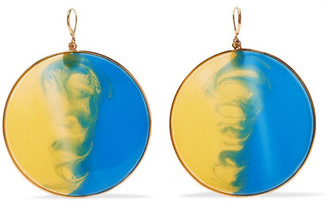 Missoni Gold-tone Enamel Earrings - Blue