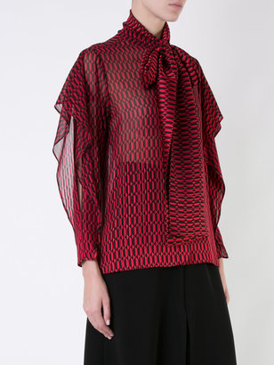 Fendi patterned pussybow blouse