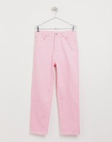 Thumbnail for your product : ASOS DESIGN high waisted jeans in pink