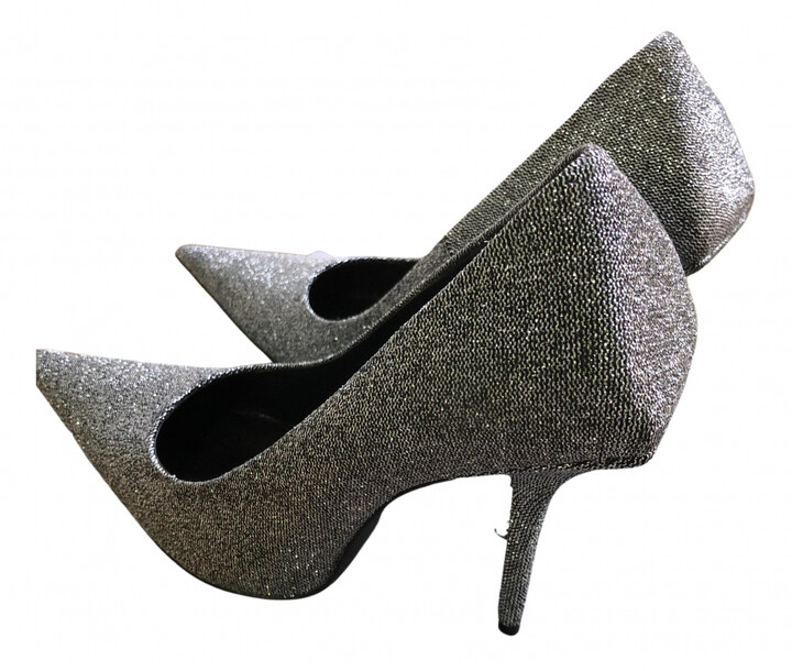 Balenciaga silver Glitter Heels - ShopStyle Shoes