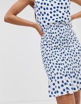 Thumbnail for your product : John Zack mini skirt with shirring in blue contrast polka