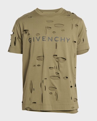 Givenchy Men's Destroyed Double-Layer T-Shirt - ShopStyle