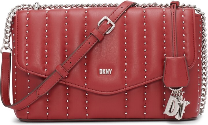 DKNY Red Leather Flap Chain Shoulder Bag Dkny | The Luxury Closet