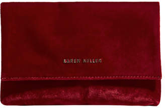 Karen Millen Velvet Brompton Bag, Red