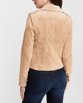 Thumbnail for your product : Express Genuine Suede Moto Jacket