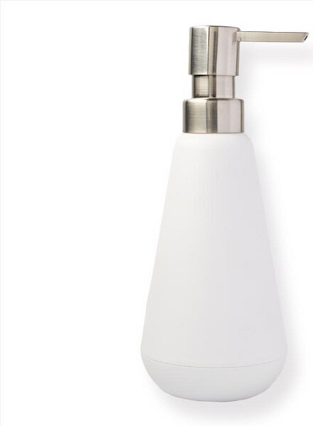 Sttelli BelizeBrushedNickel-Plastic-SoapPump-White