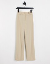 Thumbnail for your product : Monki Stacy flare trousers in beige - BEIGE