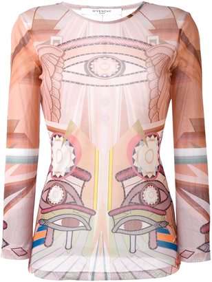 Givenchy 'Stargate' printed semi-sheer top