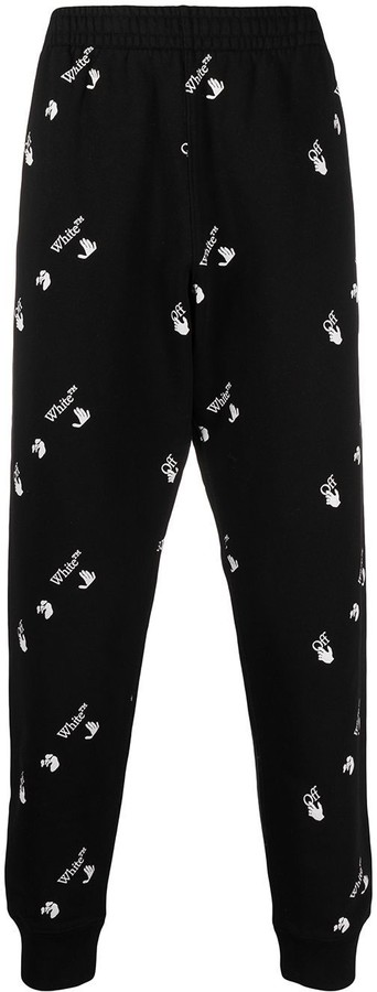 off white logo print track pants
