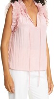 Thumbnail for your product : Rebecca Taylor Pleated Ruffle Sleeveless Blouse