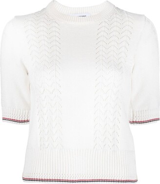 Thom Browne Pointelle Crew-Neck Knitted Top