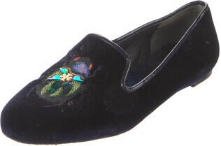 Tory Burch Velvet Floral Print Loafers - ShopStyle