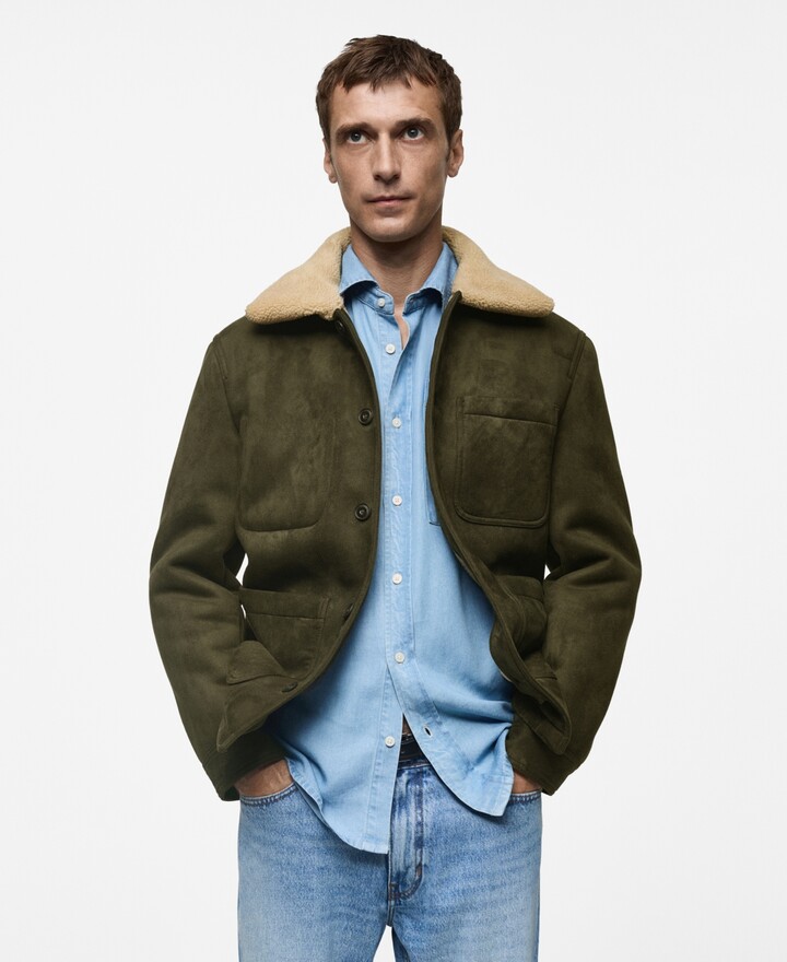 MANGO Men's Faux-Suede Jacket