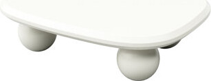 Latitude Run Creamy White Coffee Table With 3 Legs Modern Design For Living Area Material Legs Wooden Table Accent Room White Build