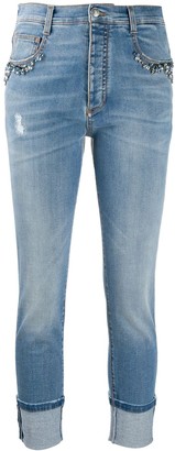 embellished cropped jeans