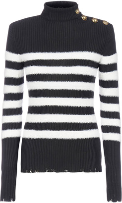 - Save 45% Balmain Wool Striped Cardigan in Black White Womens Clothing Jumpers and knitwear Cardigans Blue 