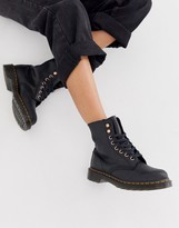 dr martens 1460 pascal embossed black leather flat ankle boots