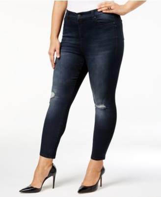Celebrity Pink Trendy Plus Size Ripped Skinny Jeans