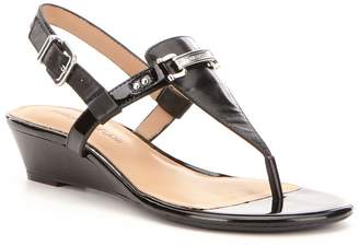 Antonio Melani Amirah Leather Thong Wedge Sandals