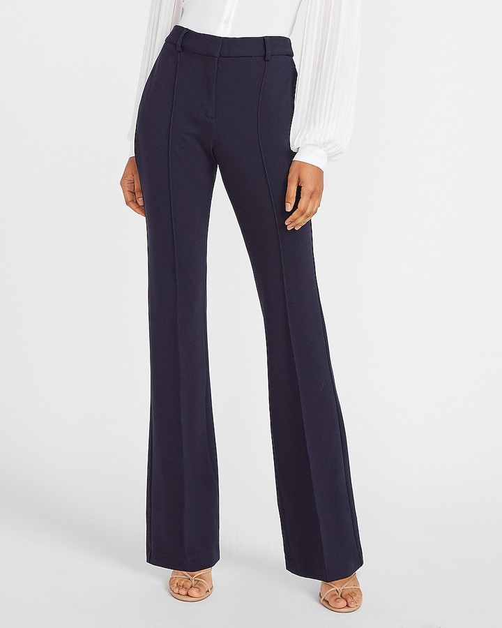womens high waisted navy trousers