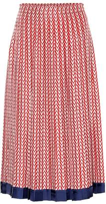 Valentino Printed silk midi skirt