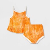 Thumbnail for your product : Cat & Jack Baby Girls' 2pc Peplum Tank Top & Bottom Set Orange