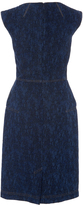 Thumbnail for your product : Paule Ka Sleeveless Denim Jacquard Dress with Top Stitch Detail