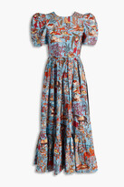Thumbnail for your product : Rhode Resort Nisha gathered printed cotton midi dress