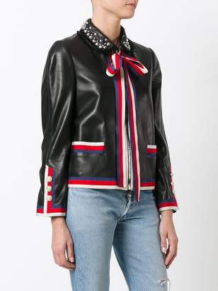 Gucci embellished bow tie jacket