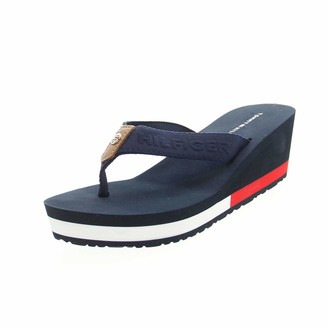 tommy hilfiger wedge flip flops