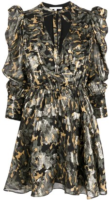 Patrizia Pepe Metallic Camouflaged Dress
